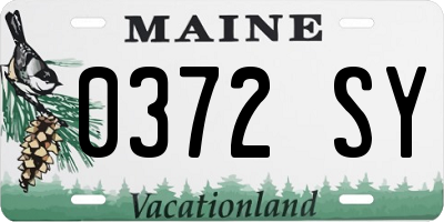 ME license plate 0372SY