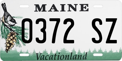 ME license plate 0372SZ