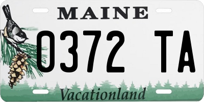 ME license plate 0372TA