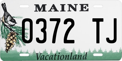 ME license plate 0372TJ