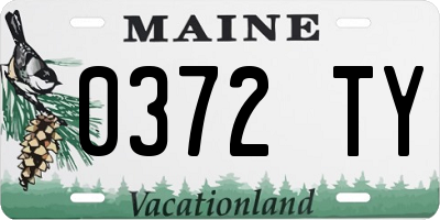 ME license plate 0372TY