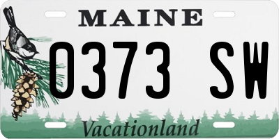 ME license plate 0373SW