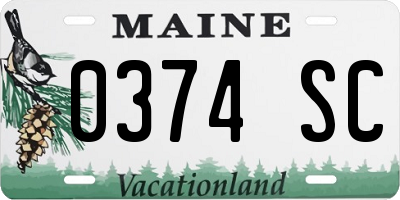 ME license plate 0374SC