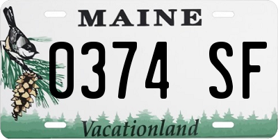 ME license plate 0374SF