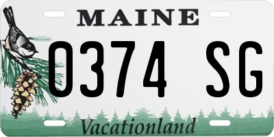 ME license plate 0374SG