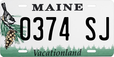 ME license plate 0374SJ