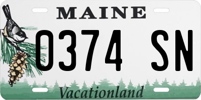 ME license plate 0374SN