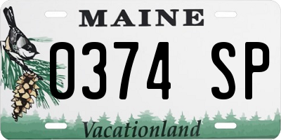 ME license plate 0374SP