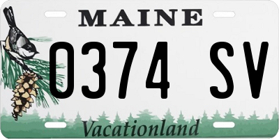 ME license plate 0374SV