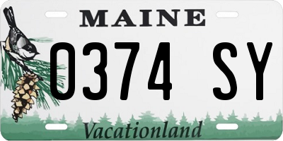ME license plate 0374SY