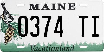 ME license plate 0374TI
