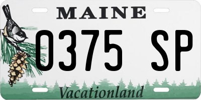 ME license plate 0375SP