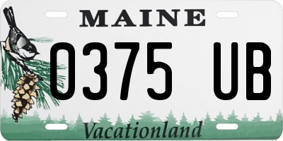 ME license plate 0375UB