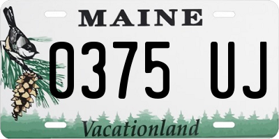 ME license plate 0375UJ