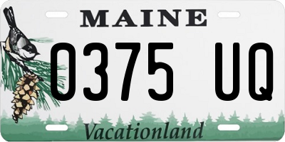 ME license plate 0375UQ
