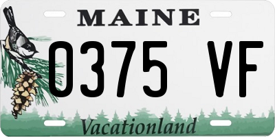 ME license plate 0375VF