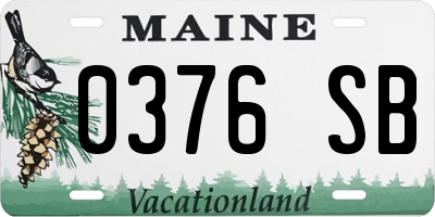 ME license plate 0376SB