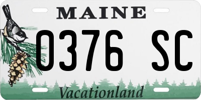 ME license plate 0376SC