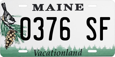 ME license plate 0376SF