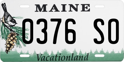 ME license plate 0376SO