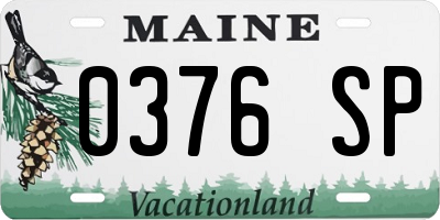 ME license plate 0376SP