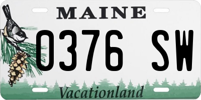 ME license plate 0376SW