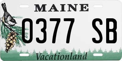 ME license plate 0377SB