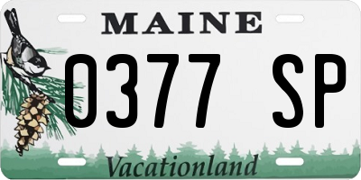 ME license plate 0377SP