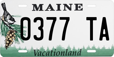 ME license plate 0377TA