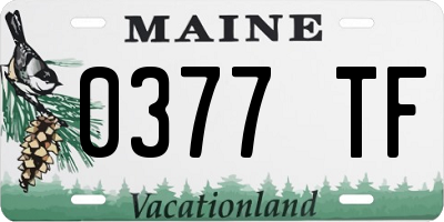 ME license plate 0377TF