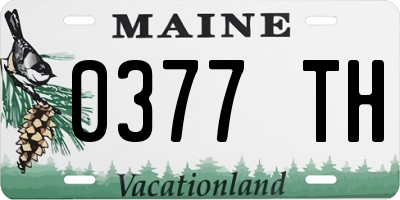 ME license plate 0377TH