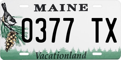 ME license plate 0377TX