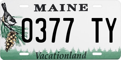 ME license plate 0377TY