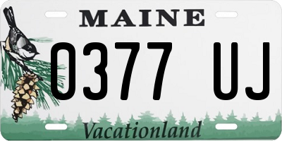 ME license plate 0377UJ