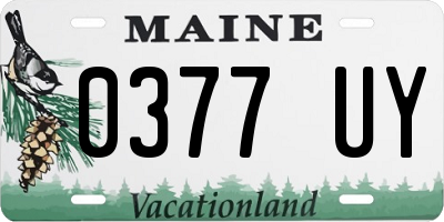 ME license plate 0377UY