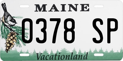 ME license plate 0378SP