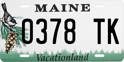 ME license plate 0378TK