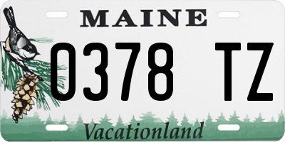 ME license plate 0378TZ