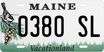 ME license plate 0380SL