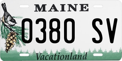 ME license plate 0380SV