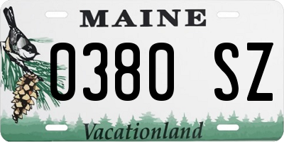 ME license plate 0380SZ