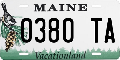ME license plate 0380TA