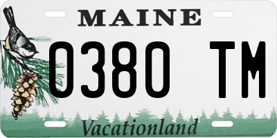 ME license plate 0380TM