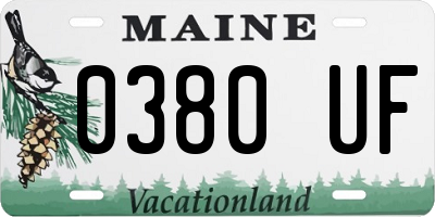 ME license plate 0380UF