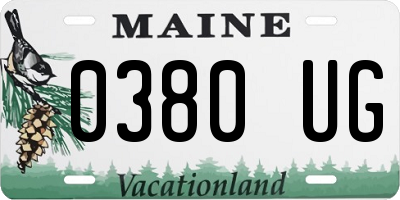 ME license plate 0380UG
