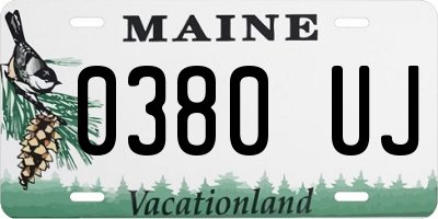 ME license plate 0380UJ