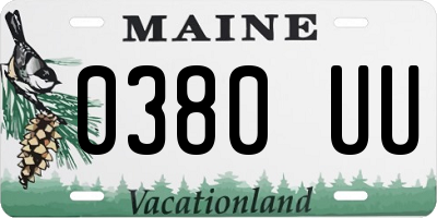 ME license plate 0380UU