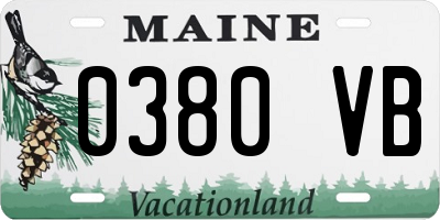 ME license plate 0380VB