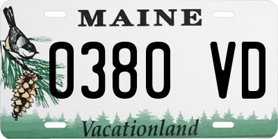 ME license plate 0380VD