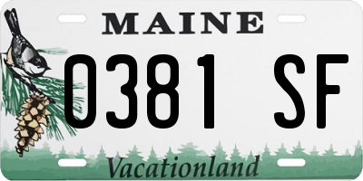 ME license plate 0381SF